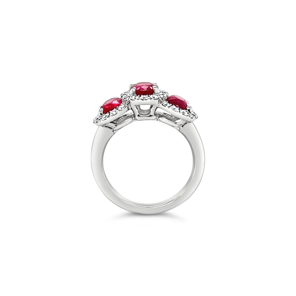 Ruby Halo Trilogy & Diamond Ring