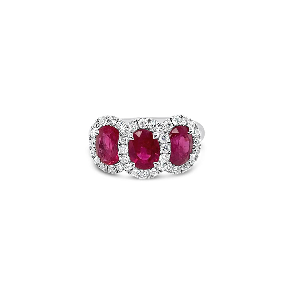 Ruby Halo Trilogy & Diamond Ring
