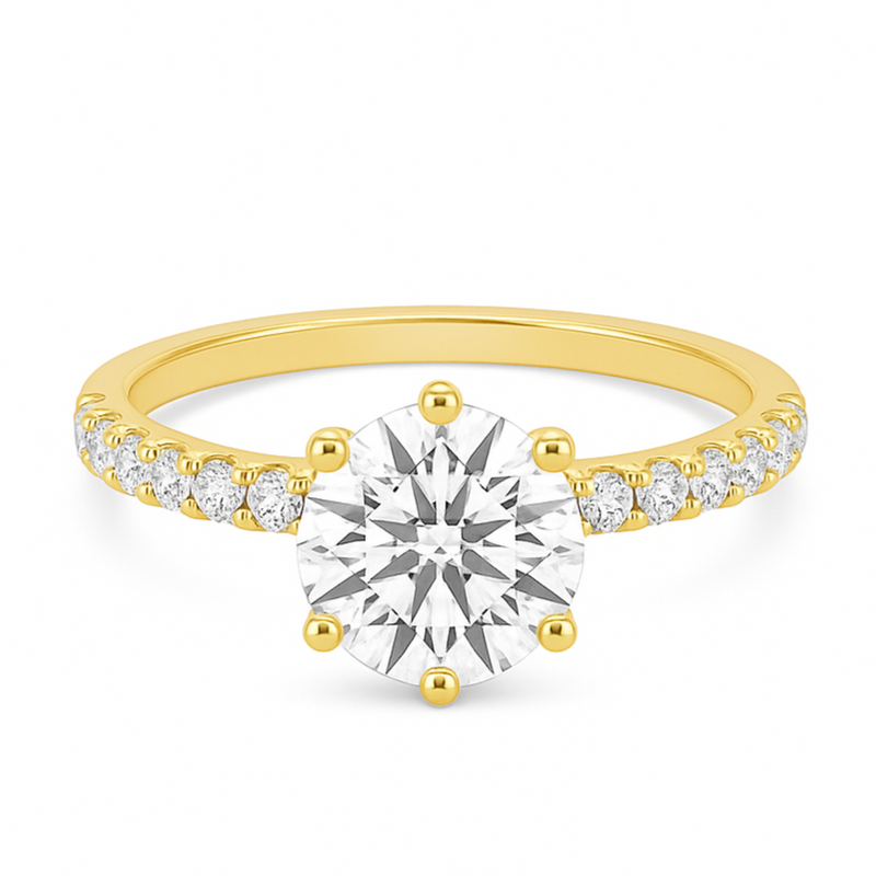 0.50ct Six Claw Pave Diamond Shoulders