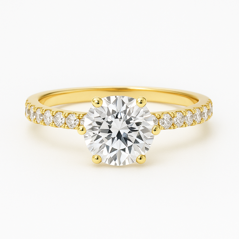 Engagement ring | Wedding ring | 18k Yellow gold wedding ring | Ring for her | Diamond ring