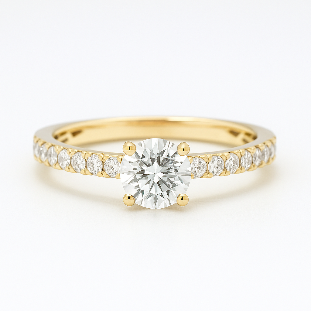 Engagement ring | Art deco engagement ring | 18k yellow gold wedding ring