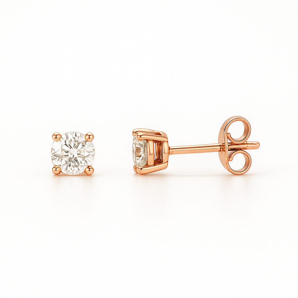 0.66ct Diamond Stud Earrings, 18ct Rose Gold