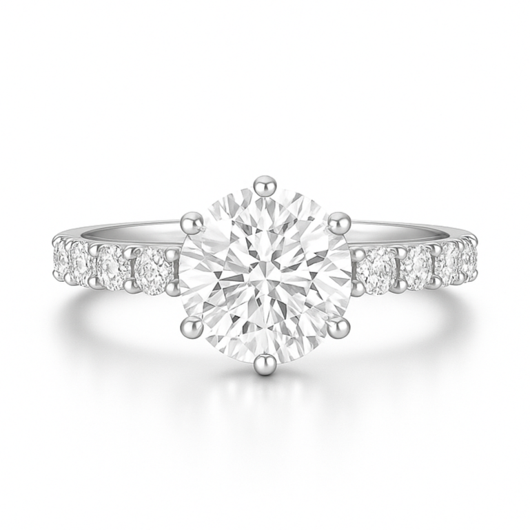 1.00ct Six Claw Diamond Shoulders