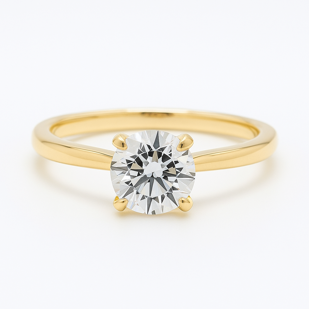 Engagement ring | Wedding ring | 18k Yellow gold wedding ring | Solid gold ring | Diamond ring