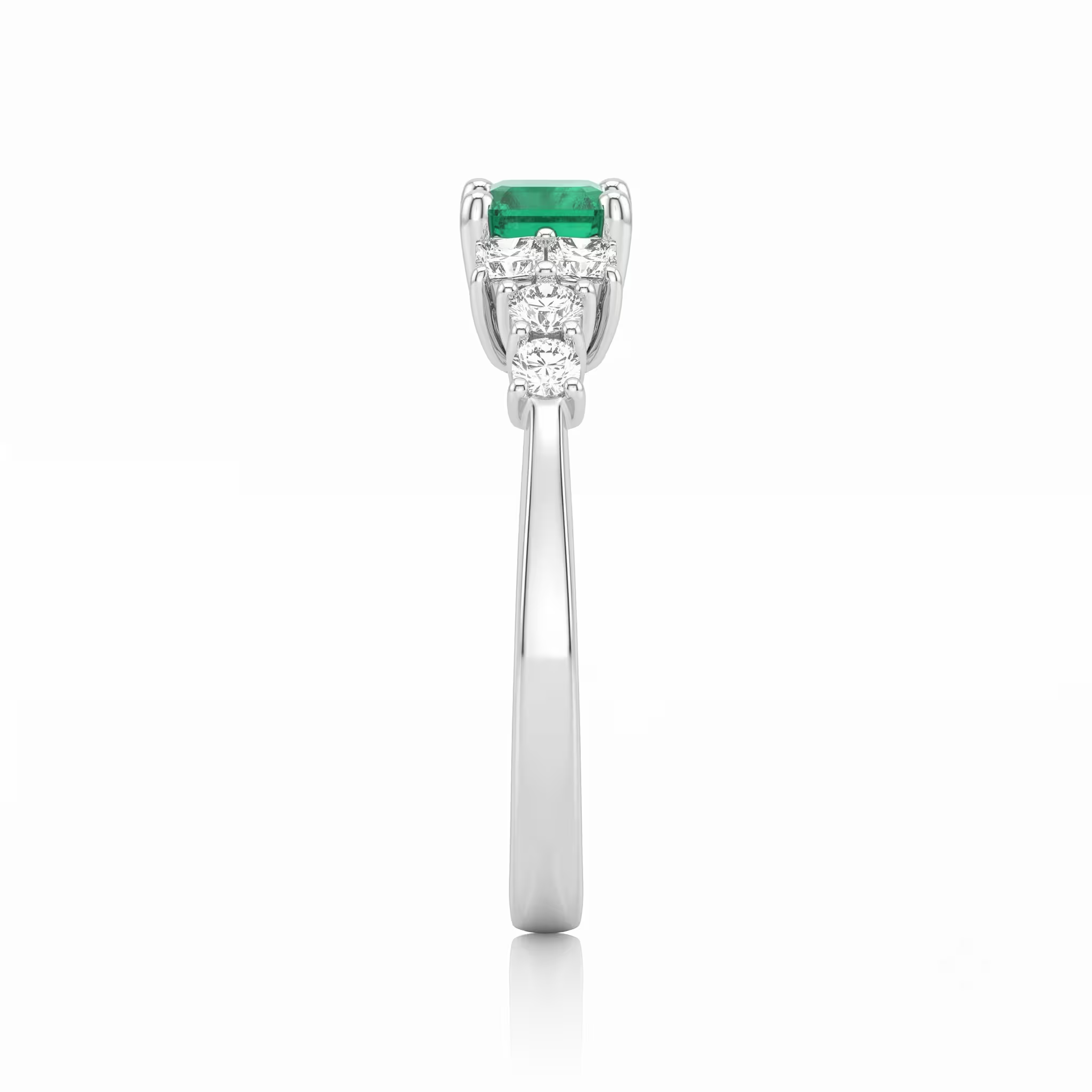 0.40ct Square Emerald Cut Colombian Emerald Engagement Ring - 18K Gold