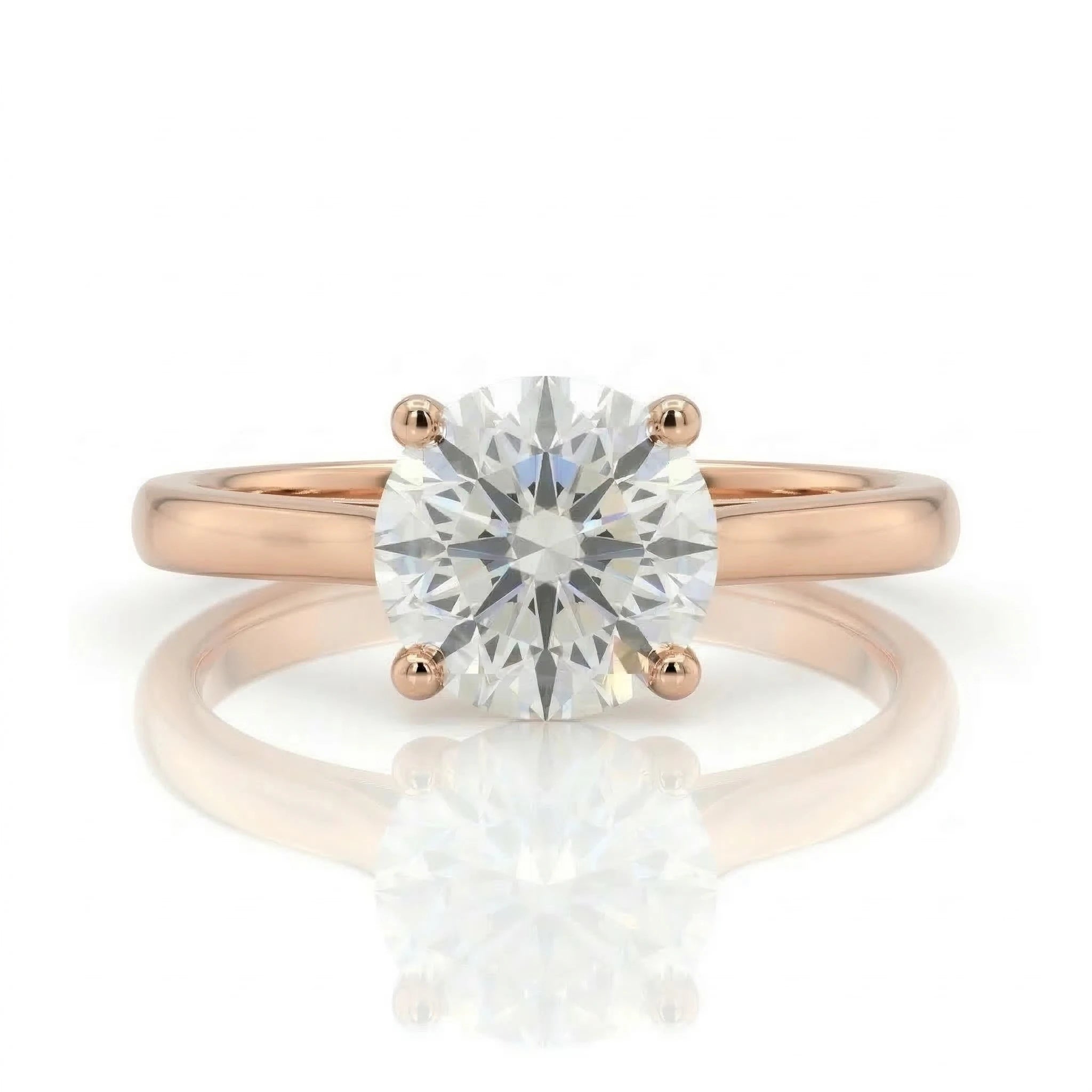 0.82ct GIA Round cut Natural Diamond Solitaire Setting Engagement Ring