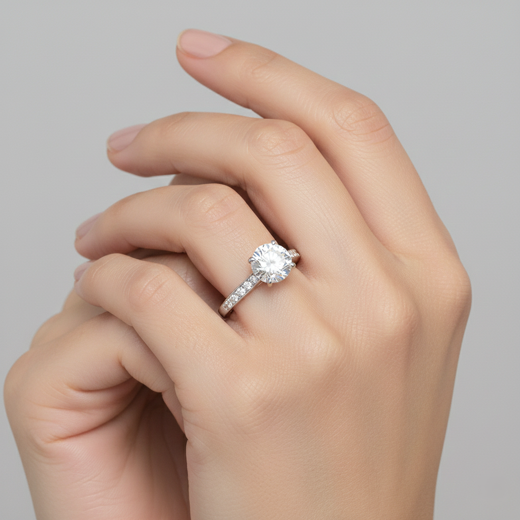 Engagement ring | Diamond ring | Platinum ring | Cathedral setting engagement ring