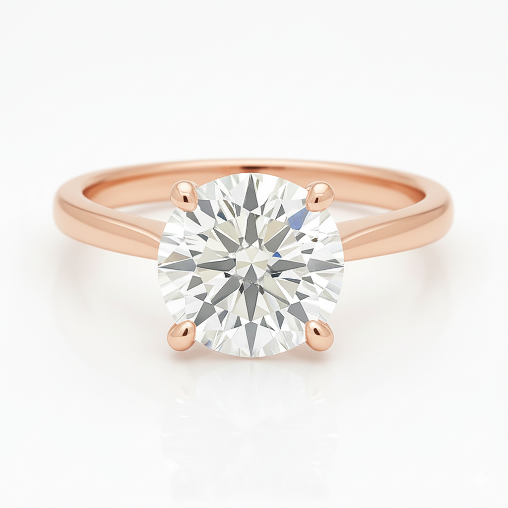 Engagement ring | Wedding ring | 18k yellow gold ring | Single stone ring | Natural diamond ring