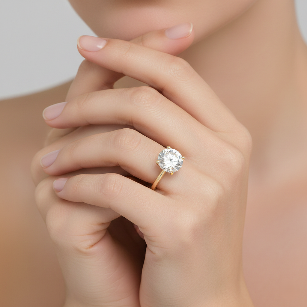 Engagement ring | Wedding ring | 18k yellow gold ring | Single stone ring | Natural diamond ring