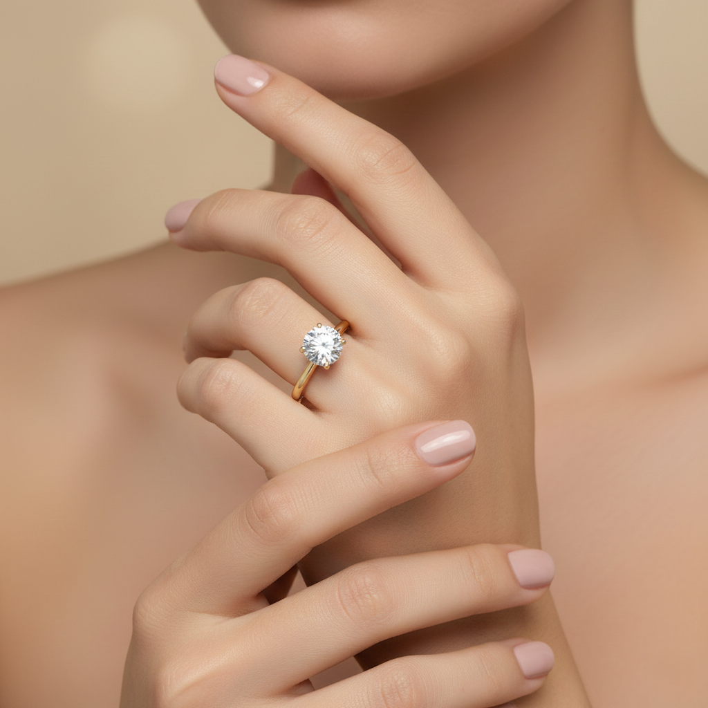 Engagement ring | Wedding ring | 18k Yellow gold wedding ring | Solid gold ring | Diamond ring