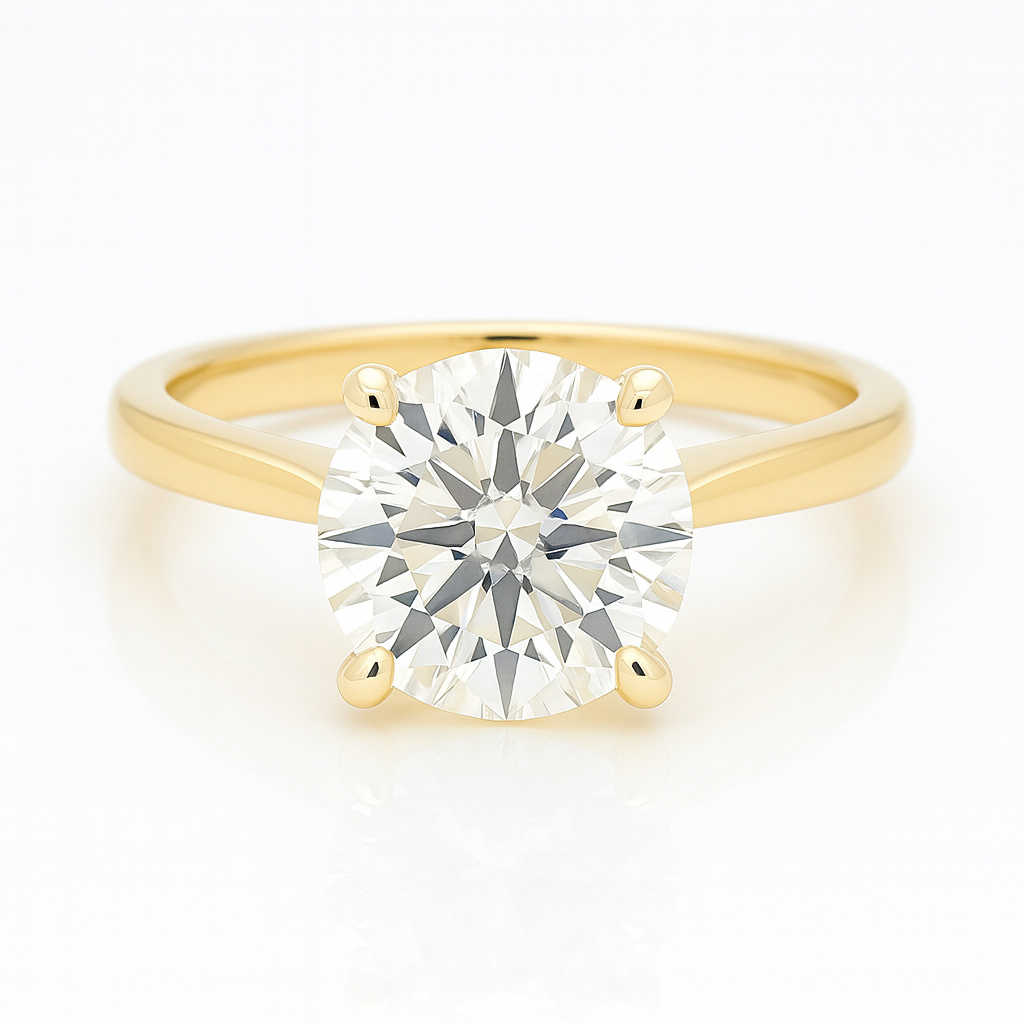 Engagement ring | Wedding ring | 18k yellow gold ring | Single stone ring | Natural diamond ring
