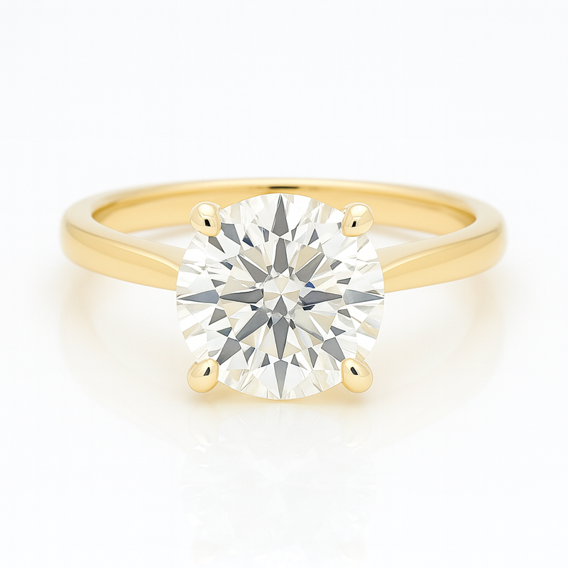 Engagement ring | Wedding ring | 18k yellow gold ring | Single stone ring | Natural diamond ring
