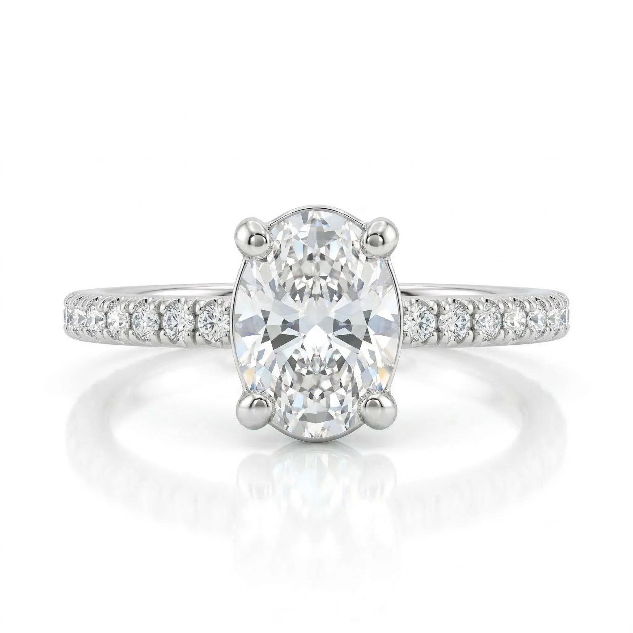 0.75ct GIA Natural Oval Cut Engagement Ring, D/VVS2