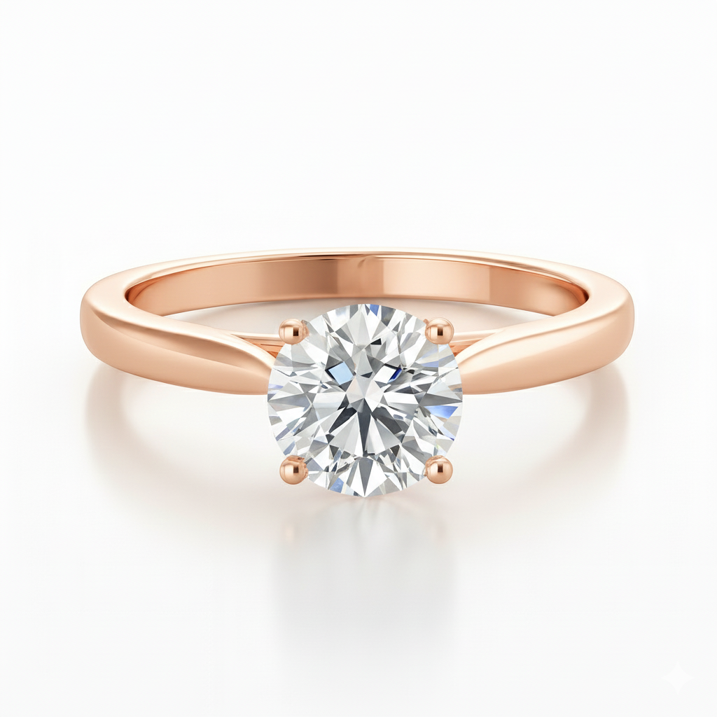 Natural Round Diamond Solitaire Setting Engagement Ring 0.80ct