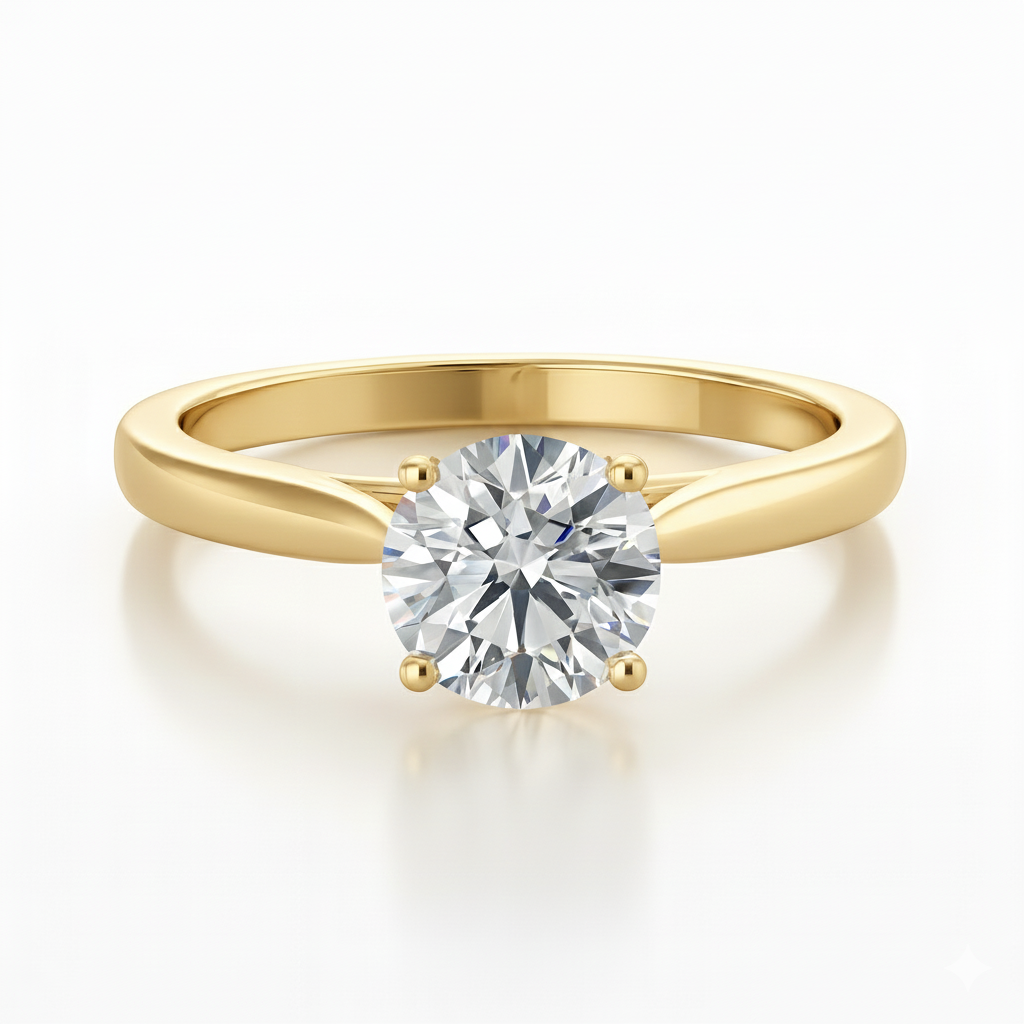 Natural Round Diamond Solitaire Setting Engagement Ring 0.80ct