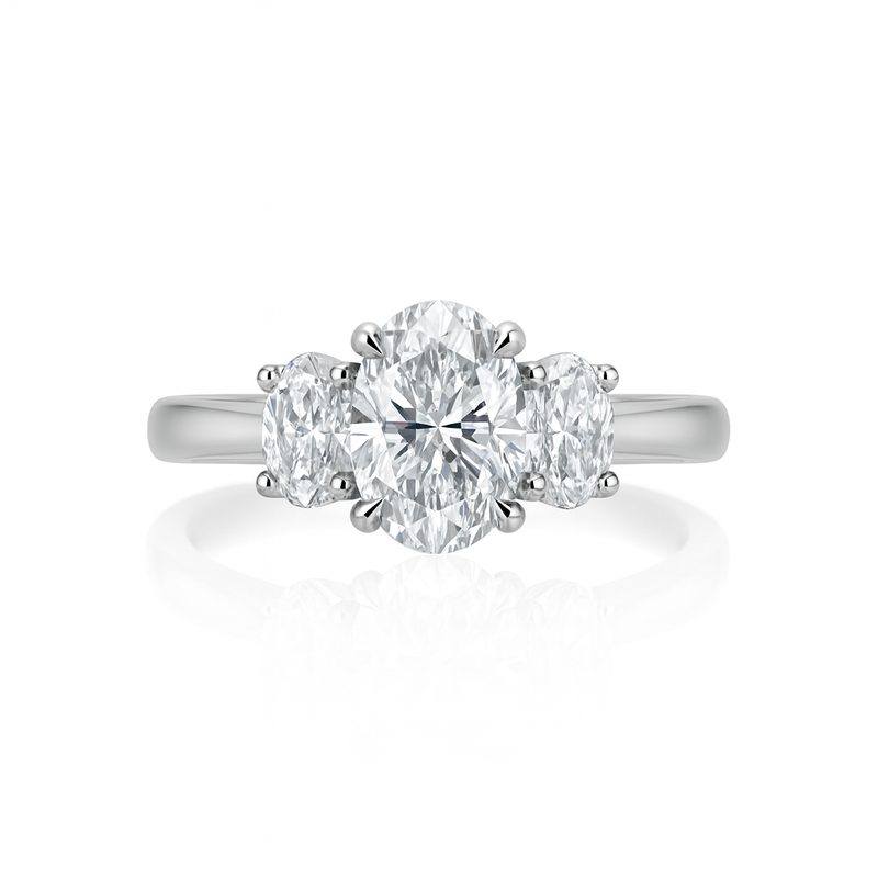 0.70ct Oval Trilogy Ring