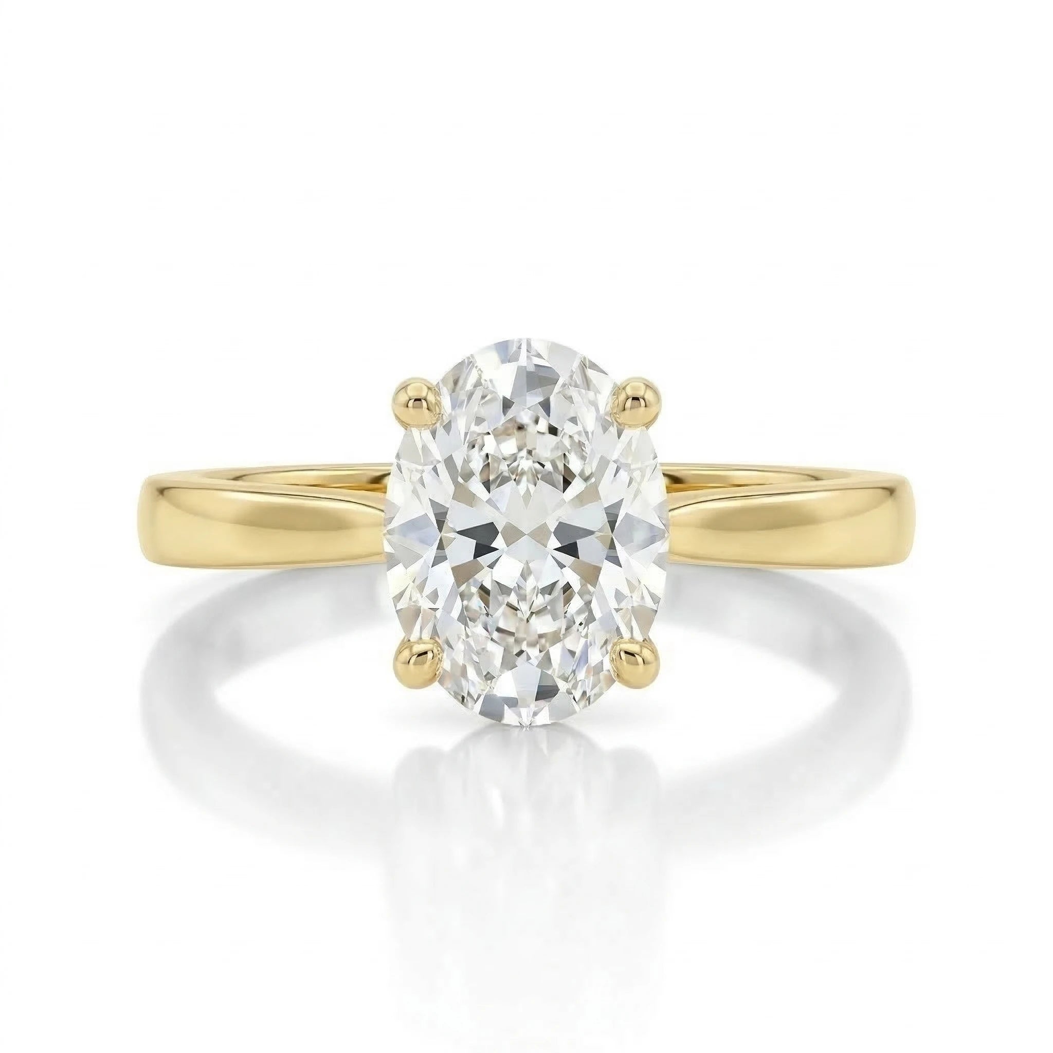 0.80ct Natural Oval Cut Solitaire Setting Engagement Ring