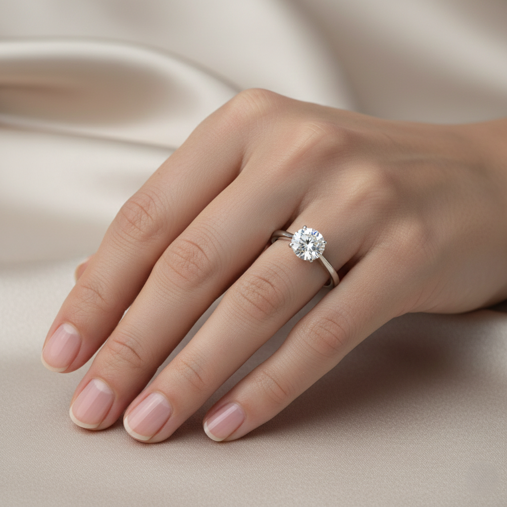 Engagement ring | Wedding ring | Platinum ring | Single stone ring | Natural diamond ring