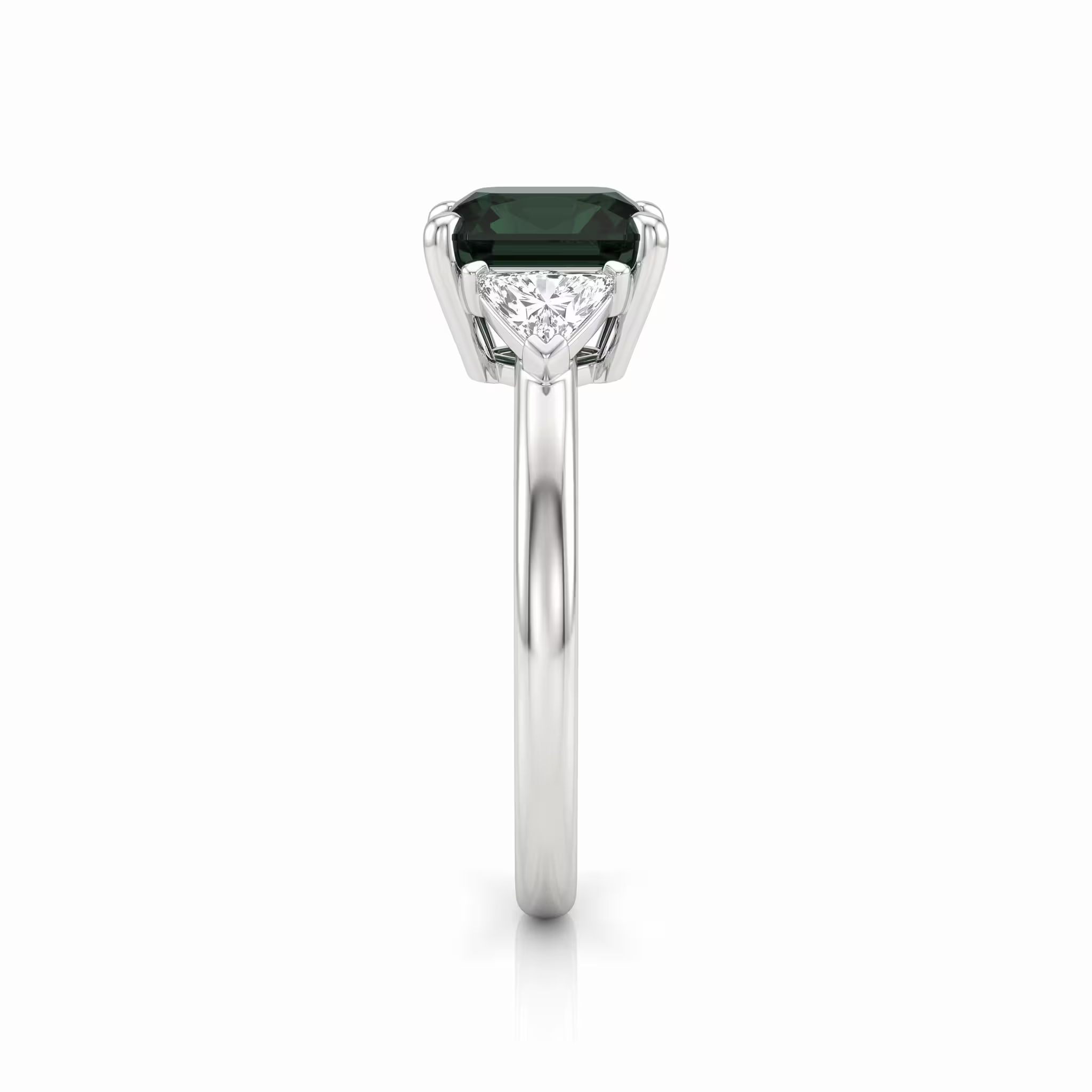 2.61ct Cushion Cut Teal Sapphire Engagement Ring - Platinum
