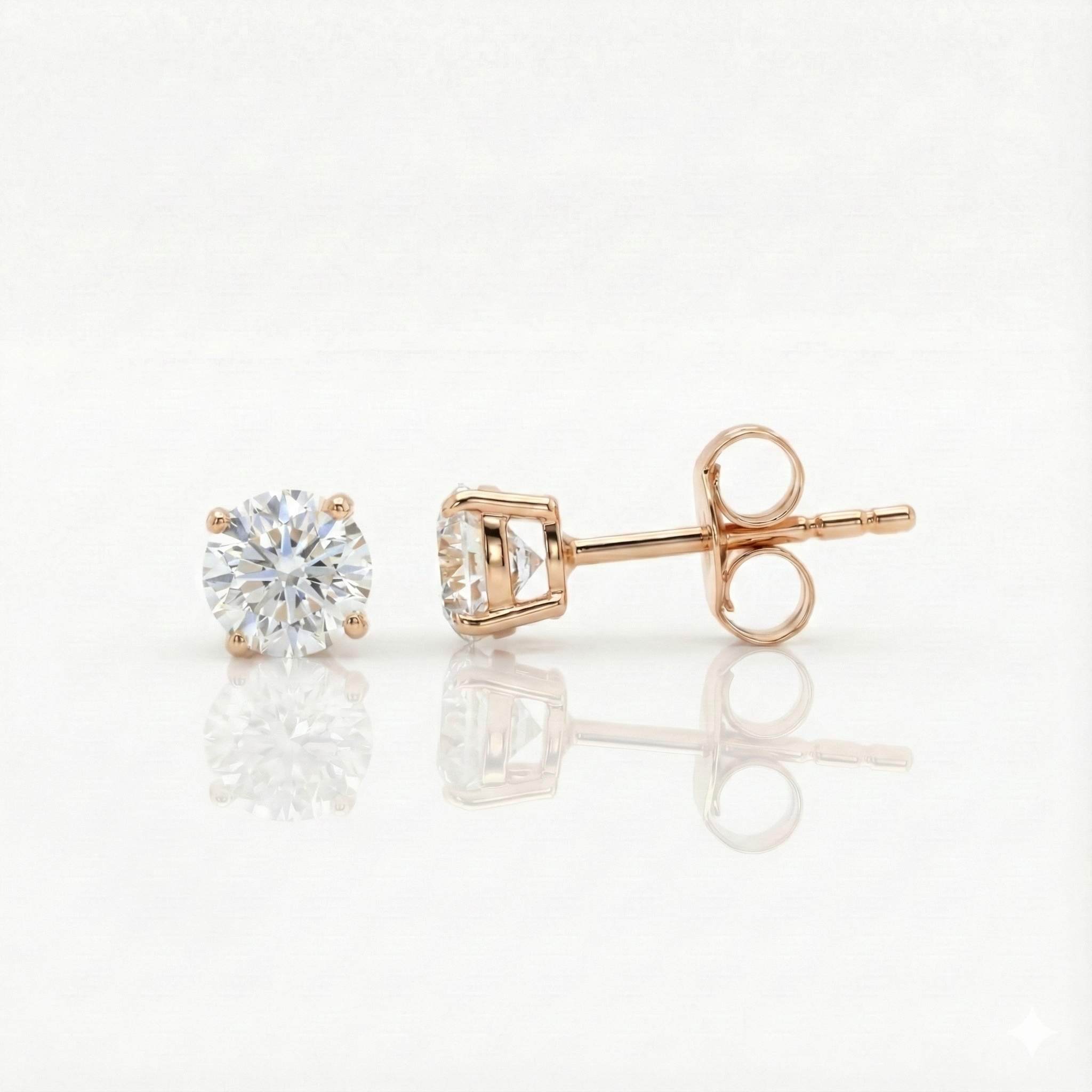 1.10cts Round Cut Lab Diamond Stud Yellow, 18ct Yellow Gold