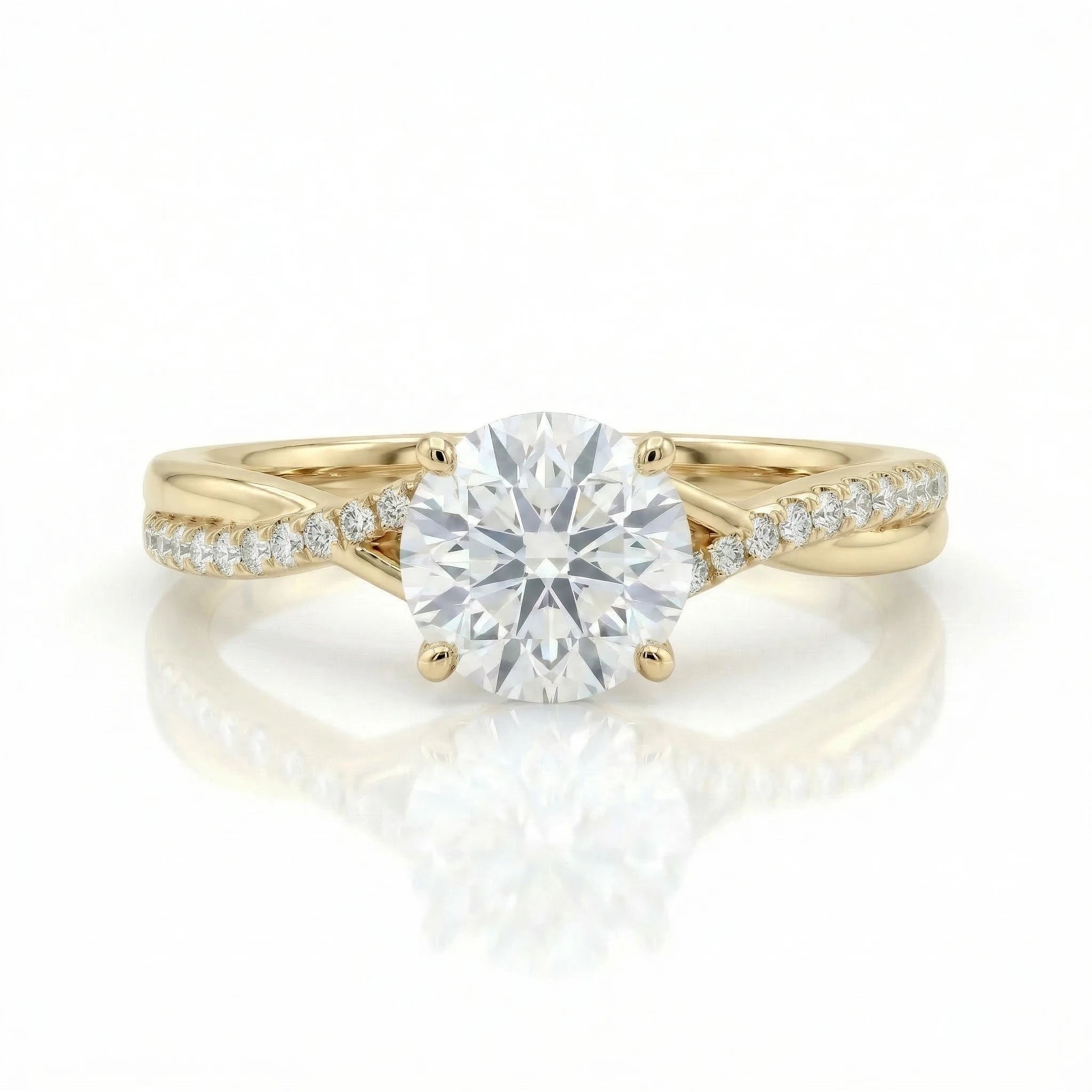1.05ct Round Cut Lab Grown Diamond Engagement Ring with Split Shank Chloe's Jewellers