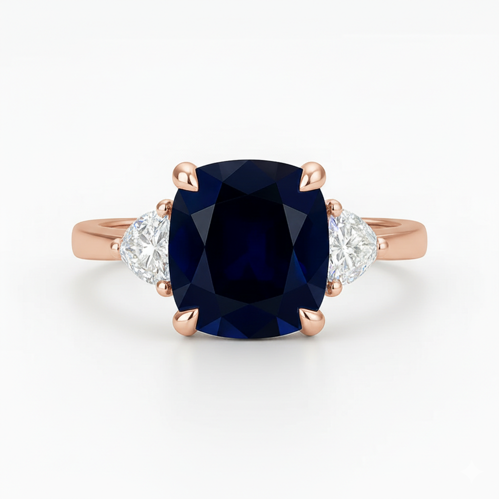 3.37ct Sapphire and Diamond Trilogy Ring