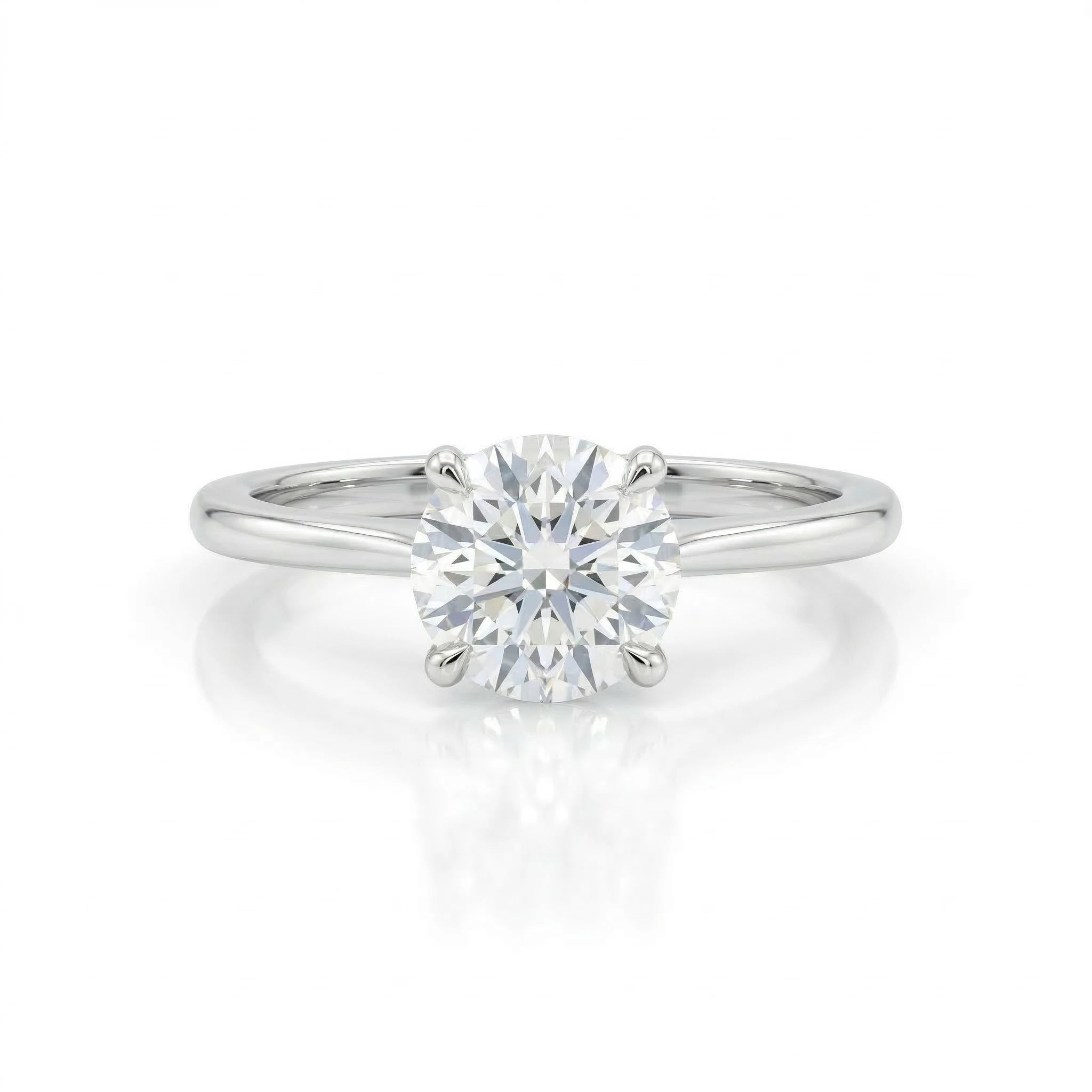 0.76ct GIA Round cut Natural Diamond Solitaire Setting Engagement Ring