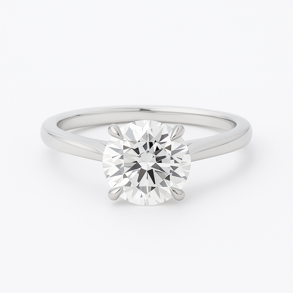 Engagement ring | Wedding ring | Platinum ring | Single stone ring | Natural diamond ring