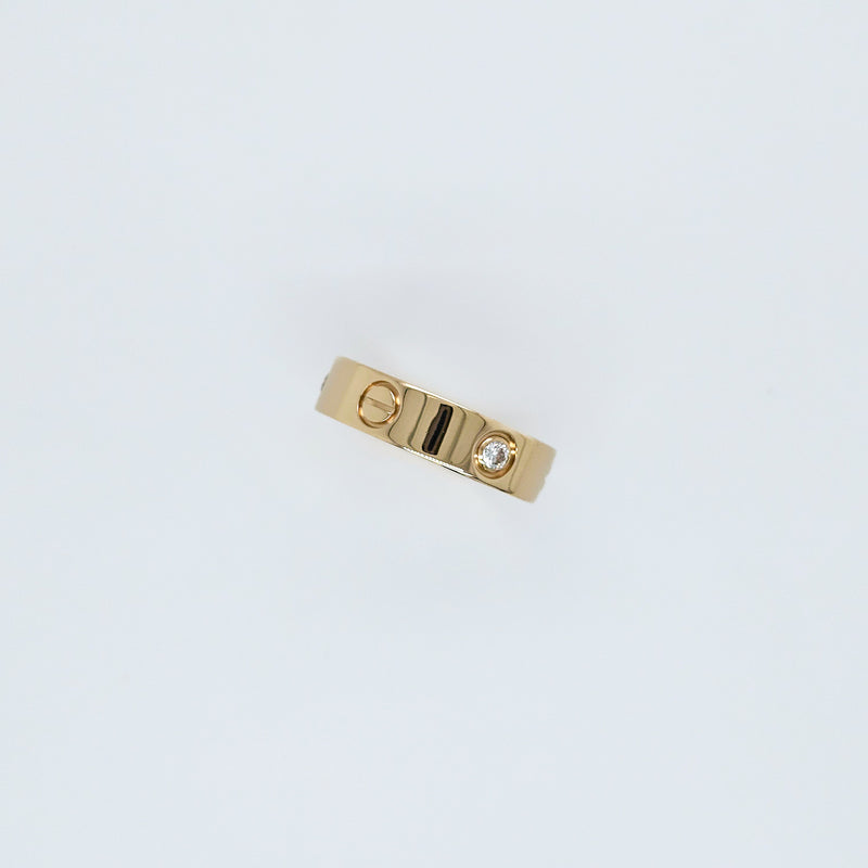 Cartier Love Ring, Classic Model, 3 Diamonds, 18ct Yellow Gold, Size 57