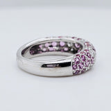 Pre-Owned Etincelle De Cartier Ring – 18k White Gold, Round Brilliant Cut Diamonds & Pink Sapphire