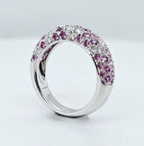 Pre-Owned Etincelle De Cartier Ring – 18k White Gold, Round Brilliant Cut Diamonds & Pink Sapphire
