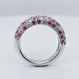 Pre-Owned Etincelle De Cartier Ring – 18k White Gold, Round Brilliant Cut Diamonds & Pink Sapphire