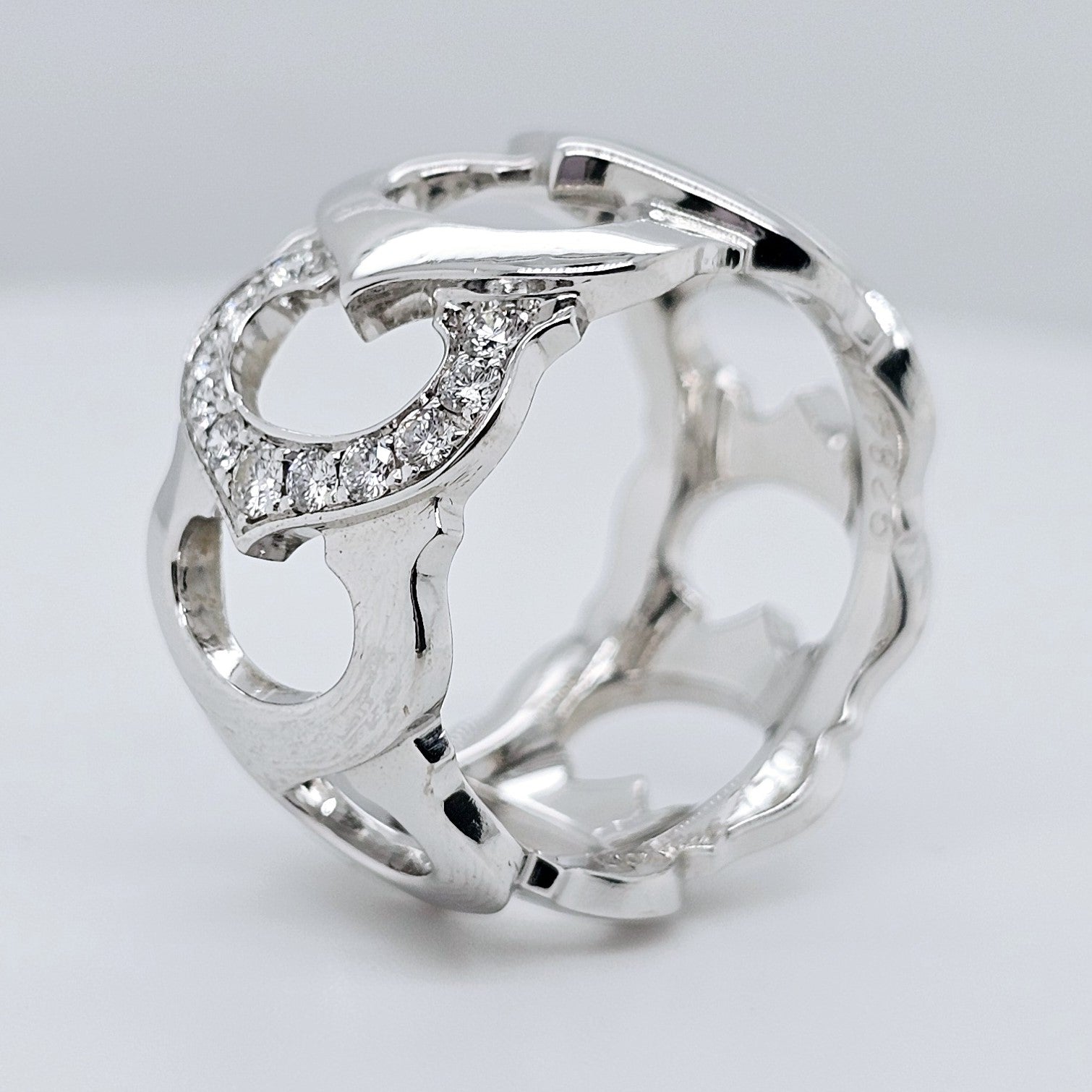 Pre-Owned Cartier 18k White Gold Diamond C De Cartier Ring