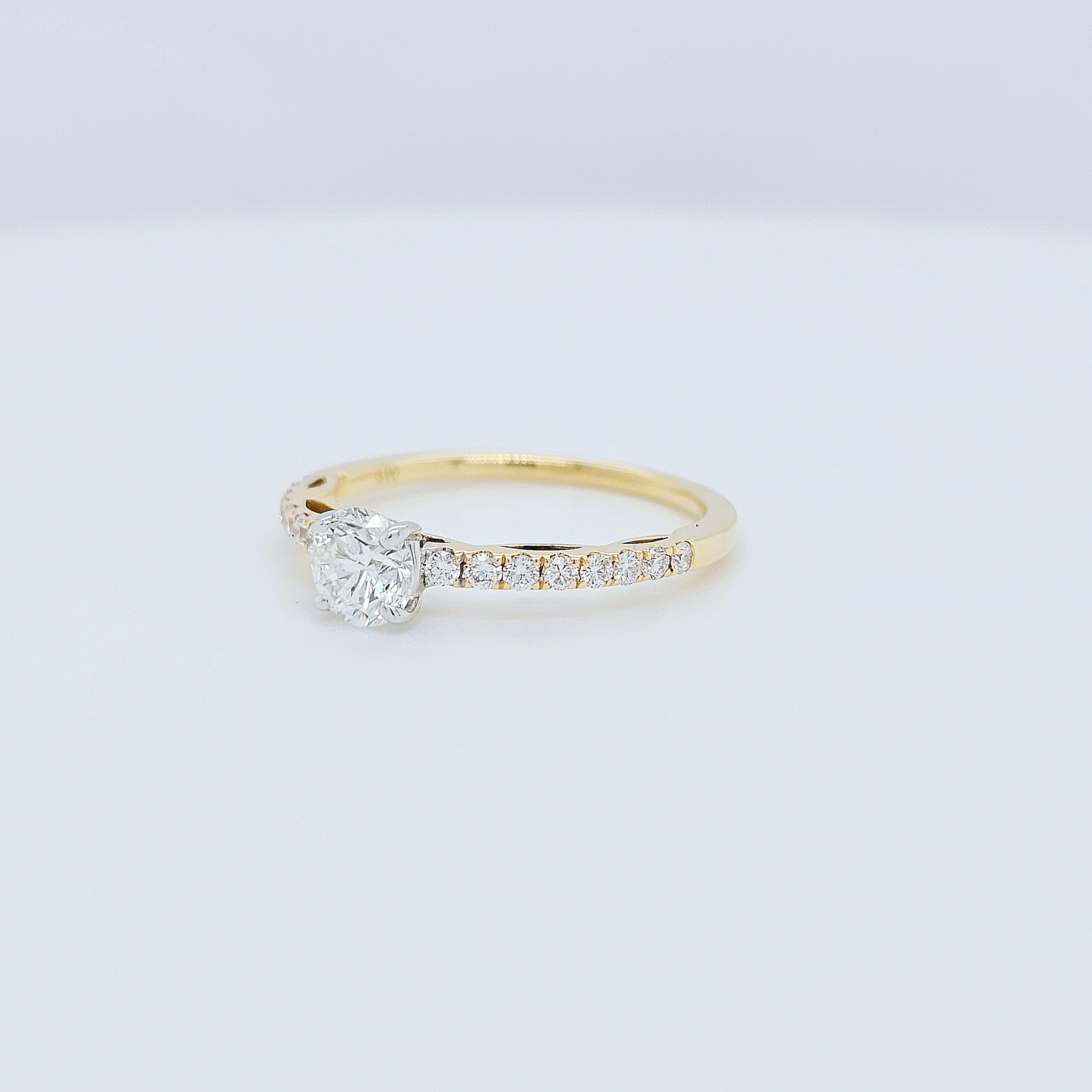 Engagement ring | Art deco engagement ring | 18k yellow gold wedding ring