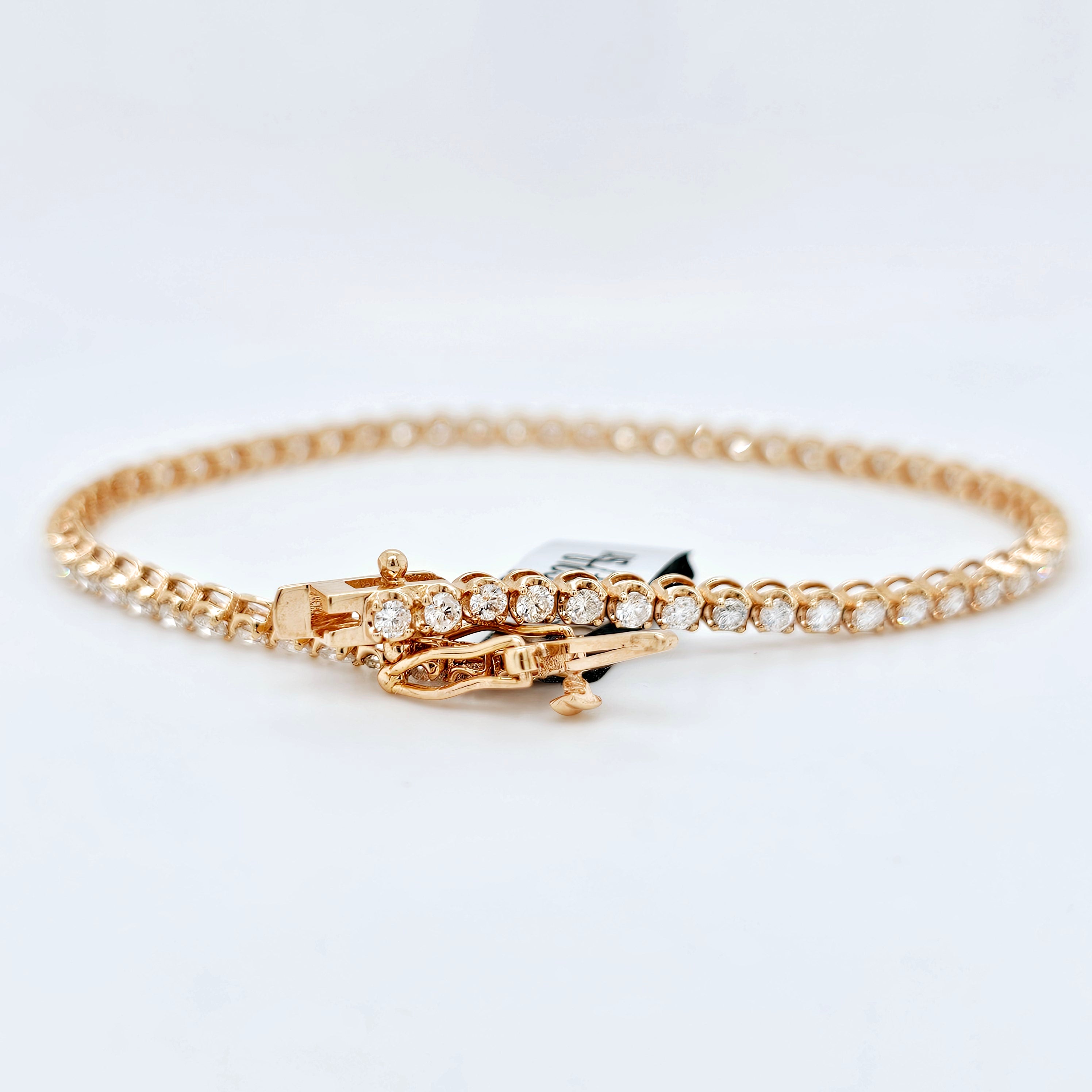 Tennis bracelet | Women's gold tennis bracelet | 7 inches (Resizable)