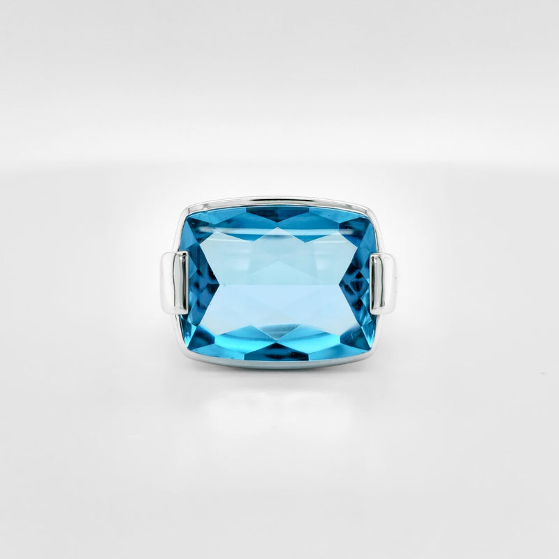 Bvlgari Metropolis Topaz Cocktail Ring, 18ct White Gold, Size M