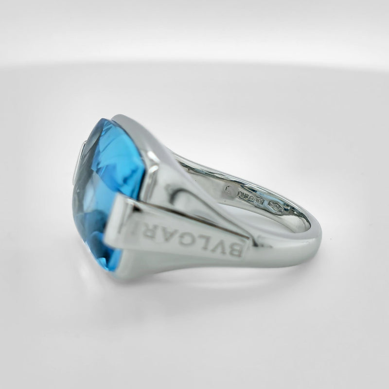 Bvlgari Metropolis Topaz Cocktail Ring, 18ct White Gold, Size M