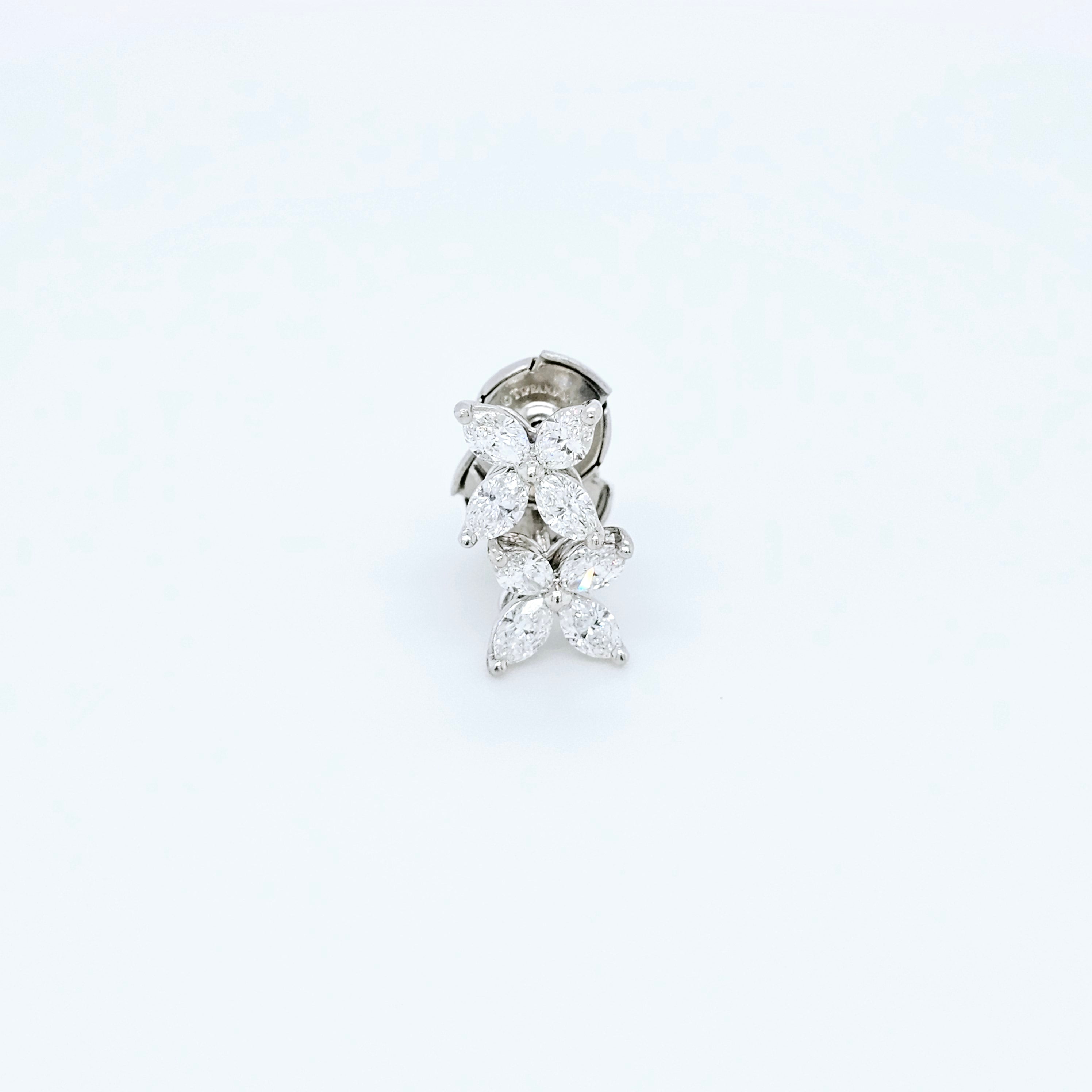 Tiffany & Co. Victoria Earrings, Small Size, Platinum