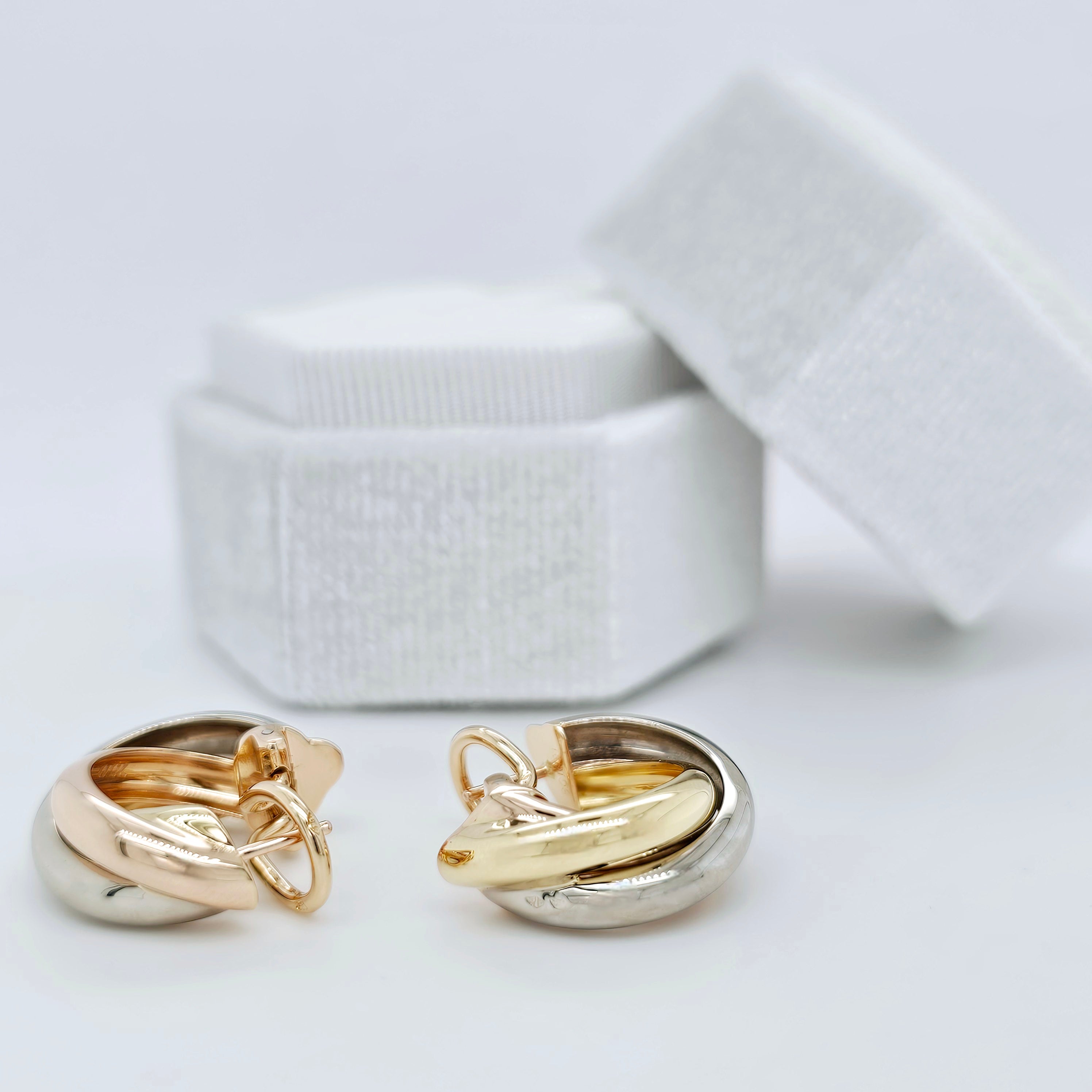 Cartier Trinity Earrings, Classic Model, Hoop Earrings, 18ct