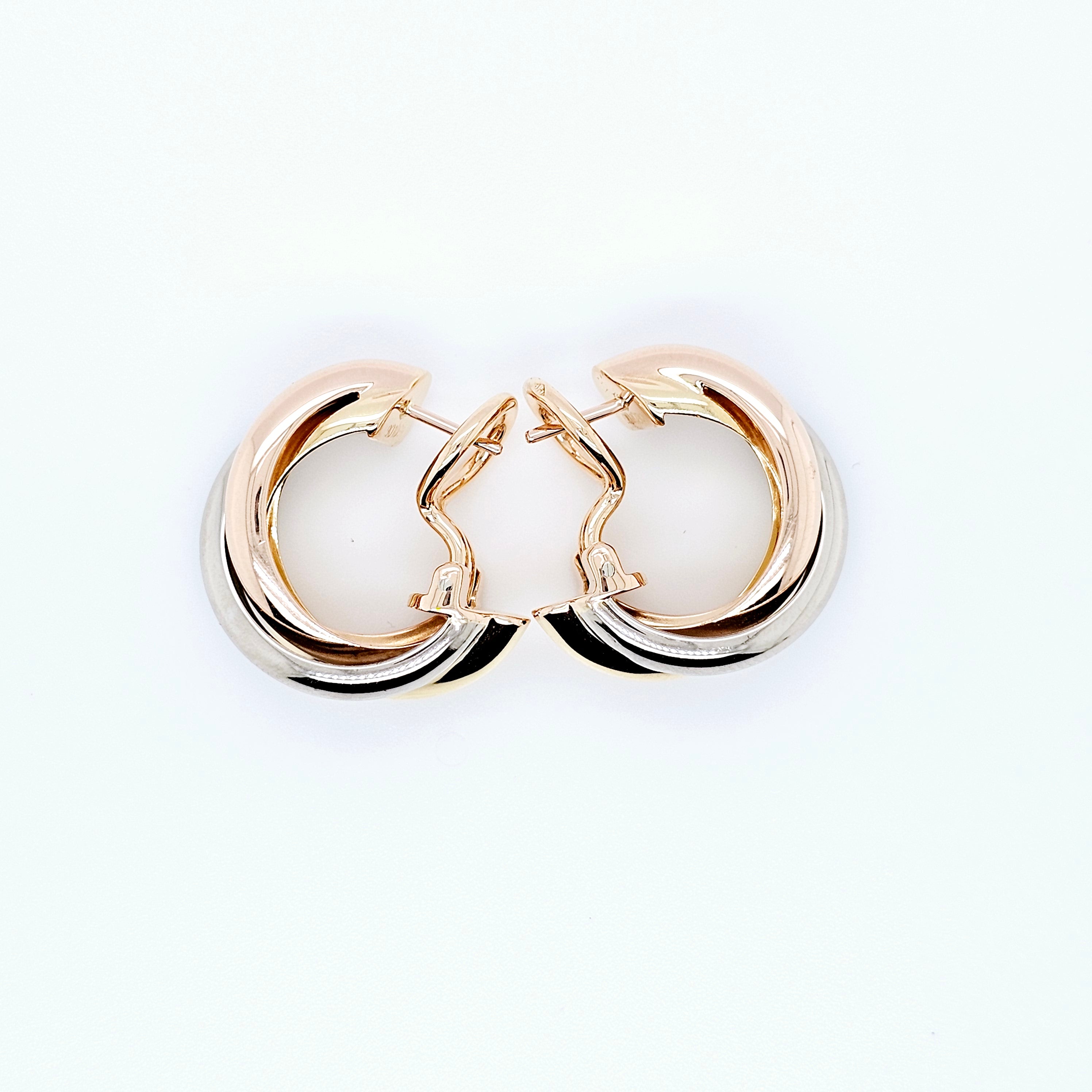 Cartier Trinity Earrings, Classic Model, Hoop Earrings, 18ct