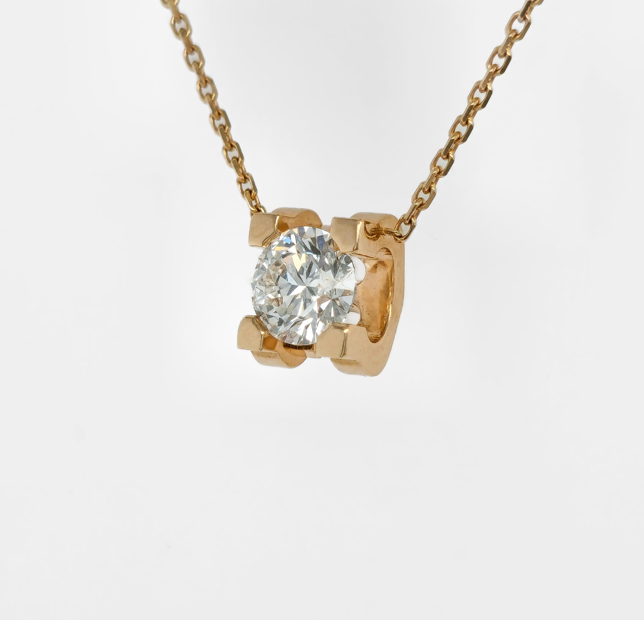 Cartier C De Cartier Necklace, 0.71ct Round Cut Diamond , 18ct Rose gold