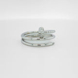Cartier Juste Un Clou Ring, Double, Diamonds, Size 54, 18ct White Gold
