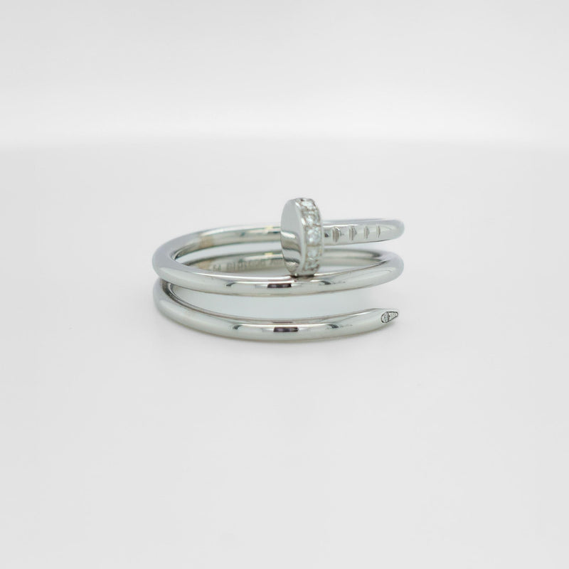 Cartier Juste Un Clou Ring, Double, Diamonds, Size 54, 18ct White Gold
