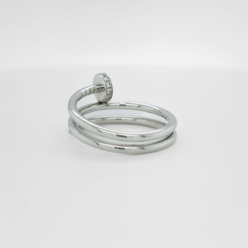 Cartier Juste Un Clou Ring, Double, Diamonds, Size 54, 18ct White Gold