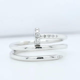 Cartier Juste Un Clou Ring, Double, Diamonds, Size 54, 18ct White Gold