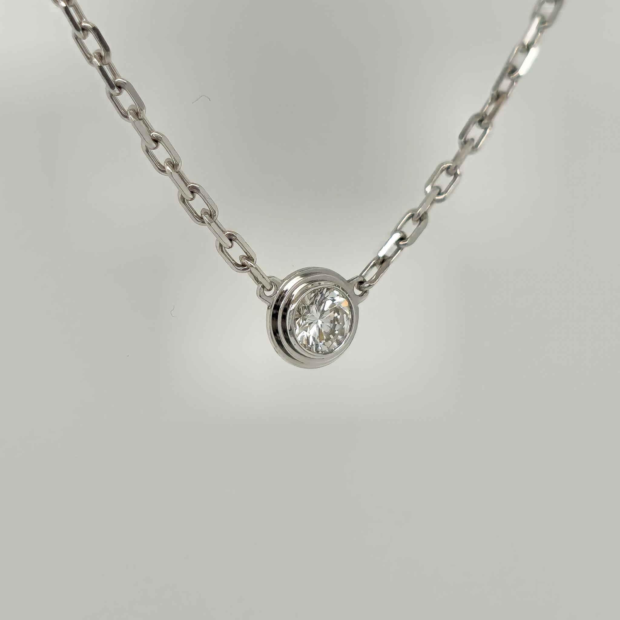 Cartier D’amour Pendant,Brilliant Cut Diamond, Small Model,18ct White Gold Chain