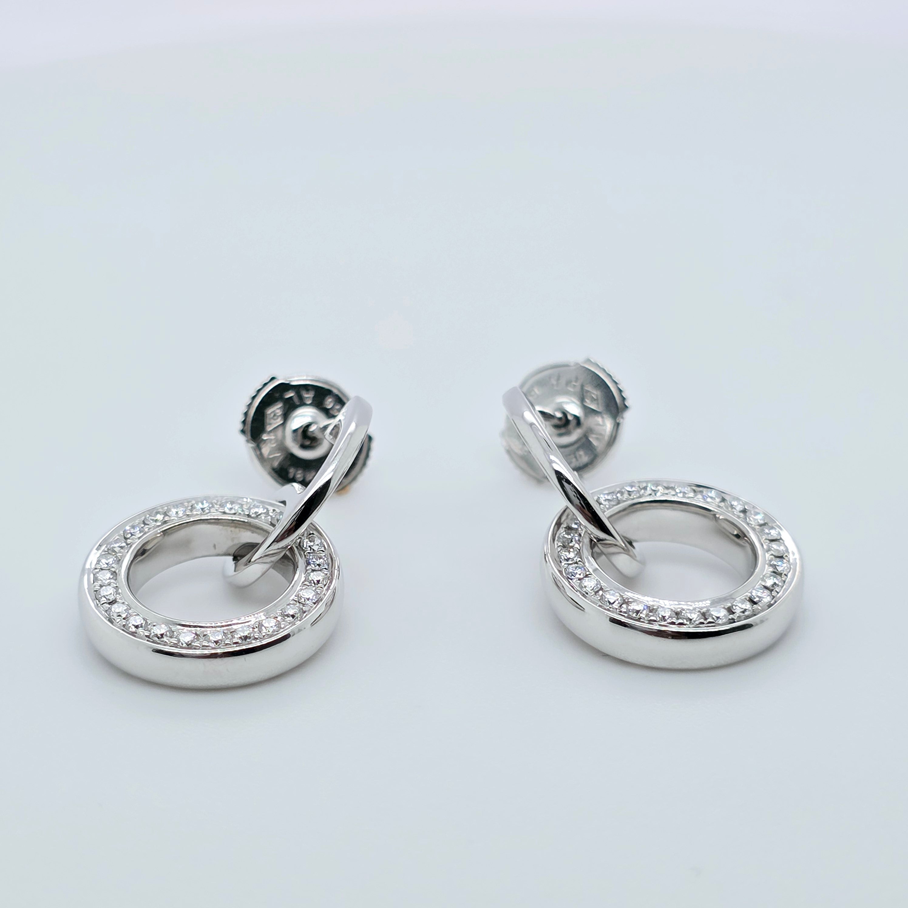 Boodles Roulette Classic Diamond Earrings, 18ct White Gold, Drop Earrings