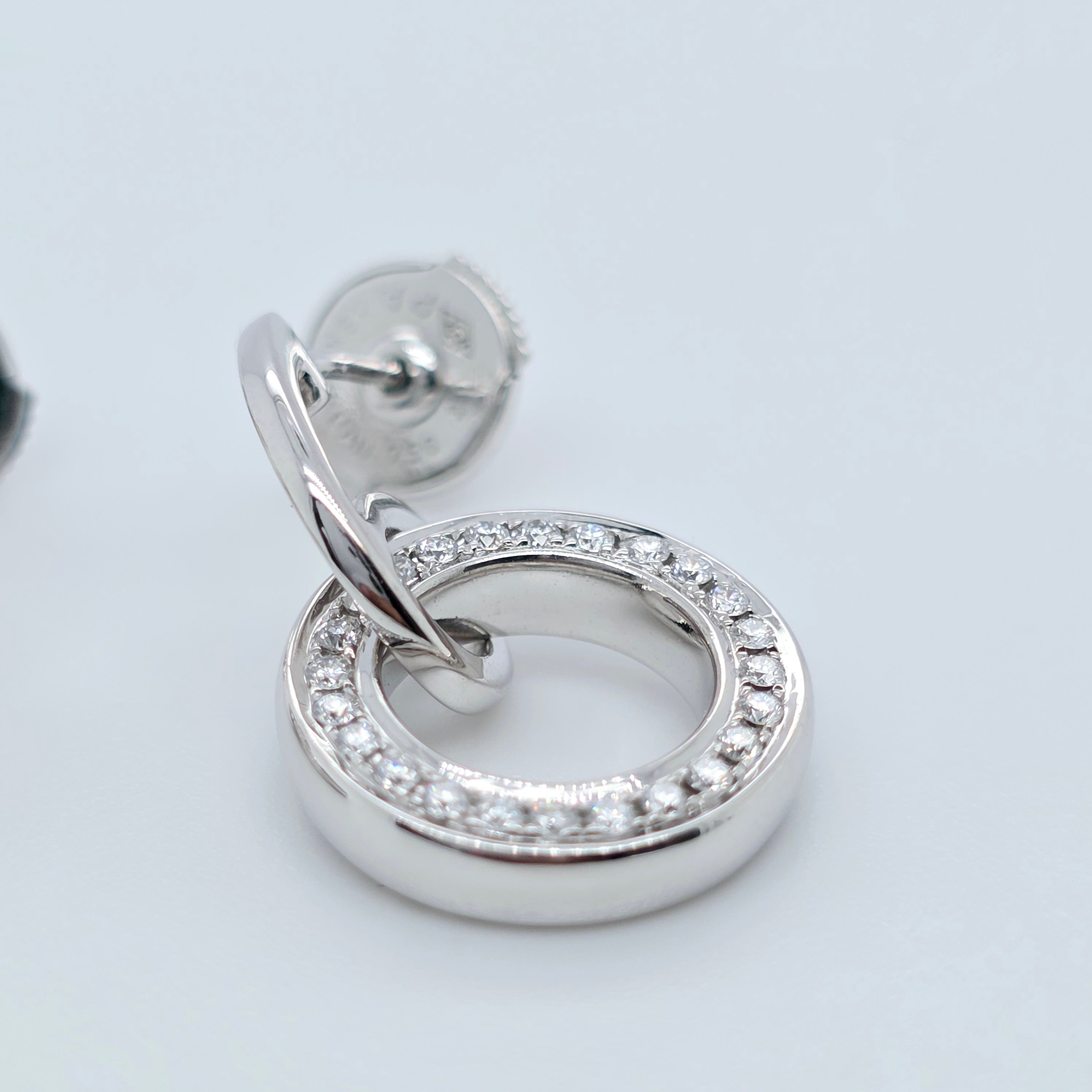 Boodles Roulette Classic Diamond Earrings, 18ct White Gold, Drop Earrings