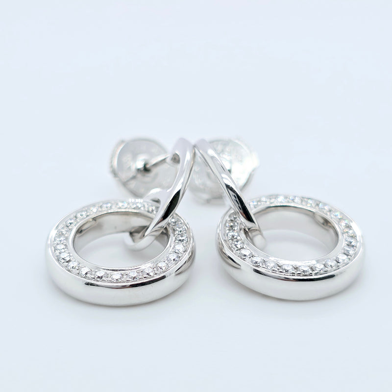 Boodles Roulette Classic Diamond Earrings, 18ct White Gold, Drop Earrings