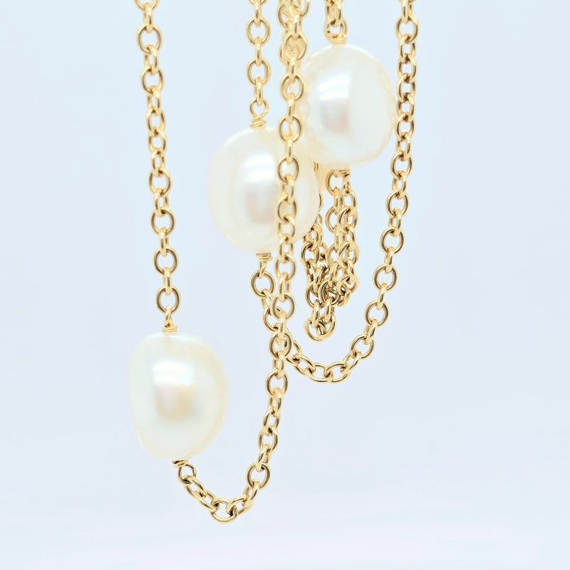 Tiffany & Co. Elsa Peretti Pearls by the Yard Sprinkle Necklace, 18K Yellow Gold